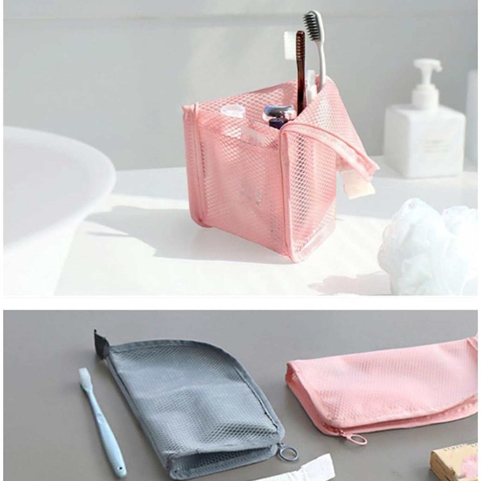 Portable Lightweight Travel Toiletry Bag, 2026 New Waterproof Standing Toiletry Bag, with Zippers, for Vacation Travel