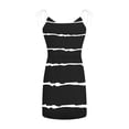 thumbnail image 4 of USSUMA Sundresses for Women Casual Summer, Women Summer Dresses Sleeveless Striped Lace Up Drawstring Dress V Neck Drawstring Sling Sun Dress, 4 of 6