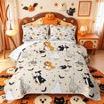 thumbnail image 2 of Manfei Cute Cartoon Goose Bed Spread Queen,Black Halloween Bat Queen Coverlet Set,3pcs,1 Quilt and 2 Pillowcases, 2 of 7