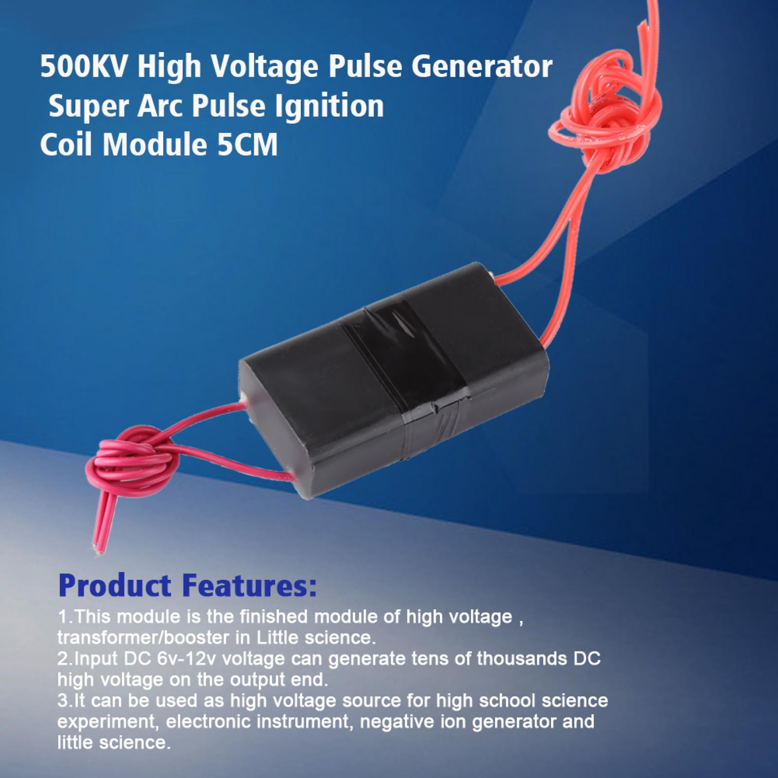 6v~12V to 500Kv 500000V Boost Step-up Pulse Power Module High-Voltage Generator 