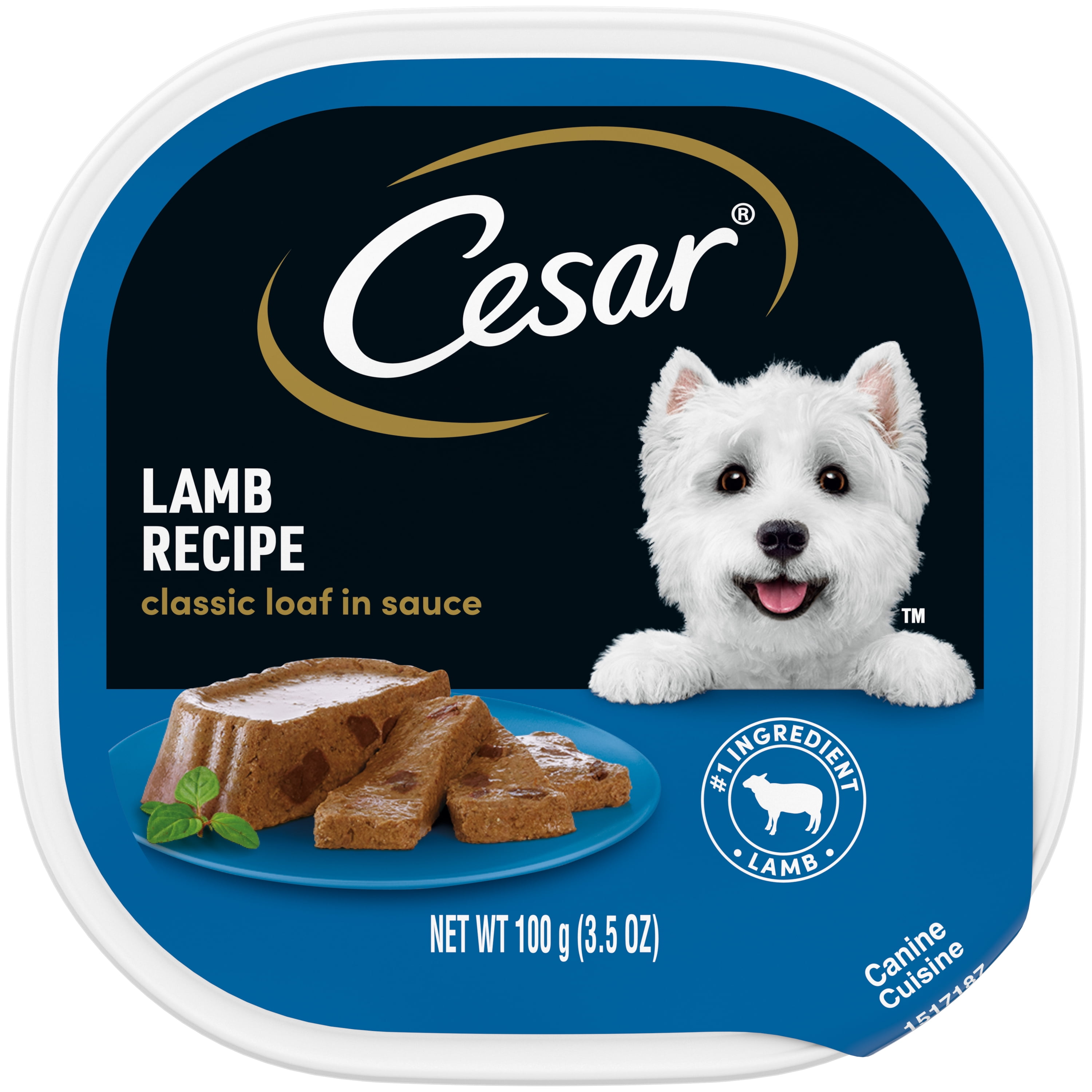 CESAR Classic Loaf in Sauce Lamb Recipe Soft Wet Dog Food for Adult Dog, 3.5 oz. Tray