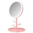 thumbnail image 1 of Miroir de Maquillage Forme Ronde avec Lampe Réglage 3 Vitesses Miroir de Bureau Rechargeable, 1 of 8