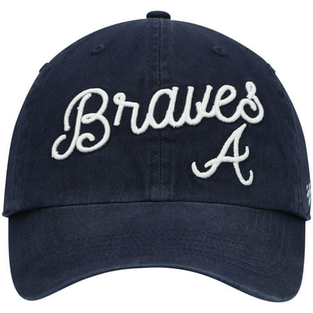 Women's '47 Navy Atlanta Braves Millie Clean Up Adjustable Hat - OSFA