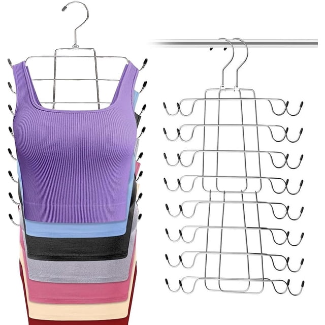 Perchas Apilables de Metal,Ganchos para Ropa Plegables,Perchas para Ropa de Acero Inoxidable con Muescas Antideslizantes