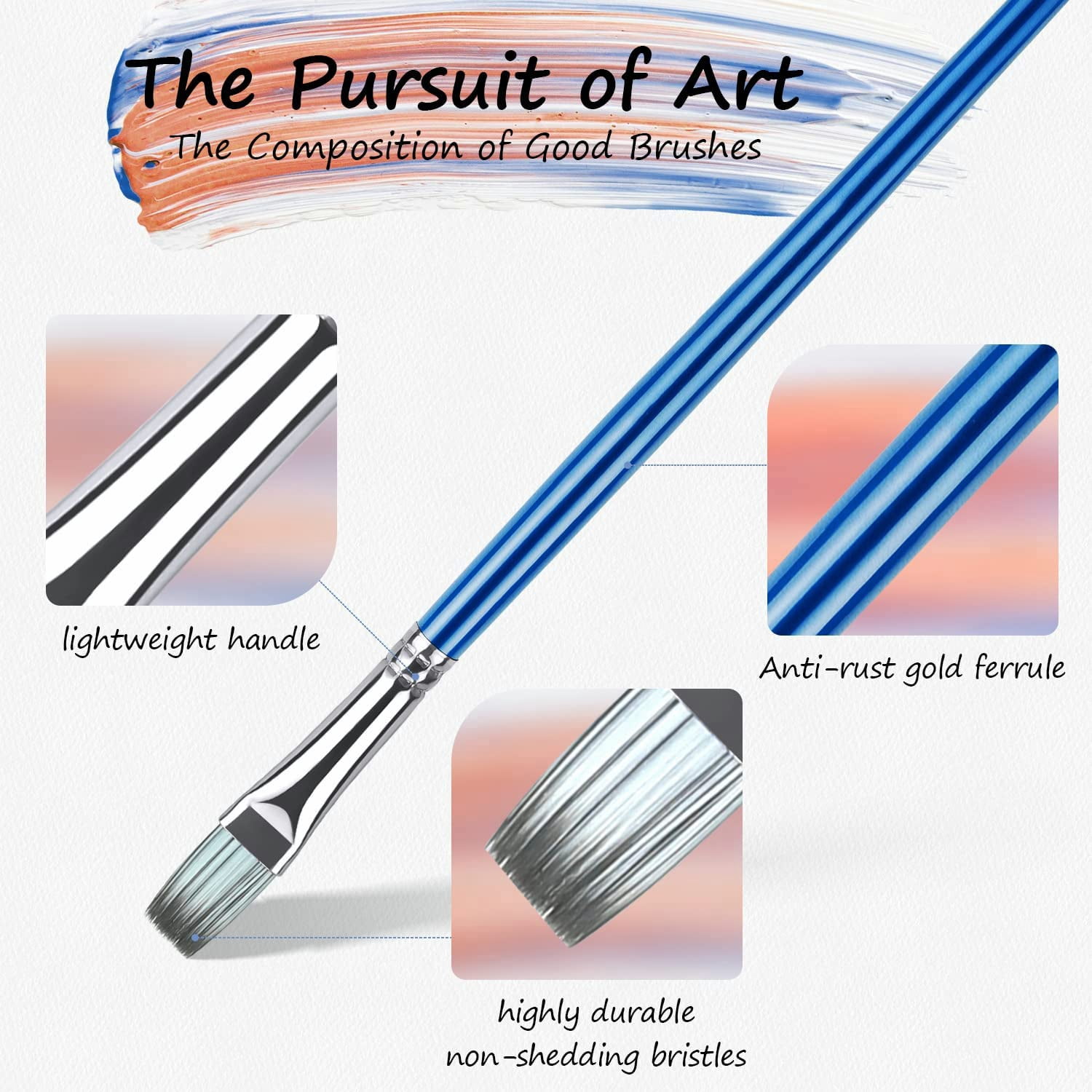Paint Brush Set, Artist Paint Brushes-Nylon Hair &15 Different Sizes