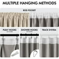 thumbnail image 4 of Beige 100% Blackout Linen Curtains 96 Inch 2 Panels Set Double Sided No Coating Pinch Pleated Back Tab Floor to Ceiling Black Out Thermal Insulated Bedroom Living Room Darkening Window Drapes, 4 of 13