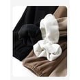 thumbnail image 2 of Pantalones deportivos de lana populares con correas de tobillo de algodón grueso, pantalones térmicos de rayas verticales para mujer, 2 of 3