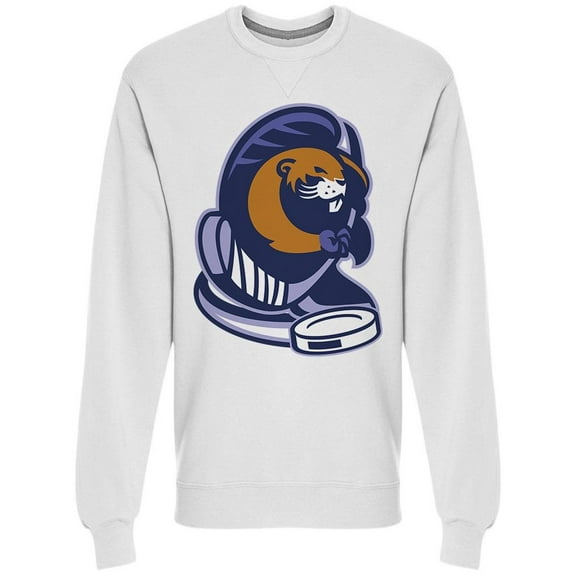 Beaver Mascot Ice Hockey Sweatshirt Men -Image by Shutterstock, Male Medium