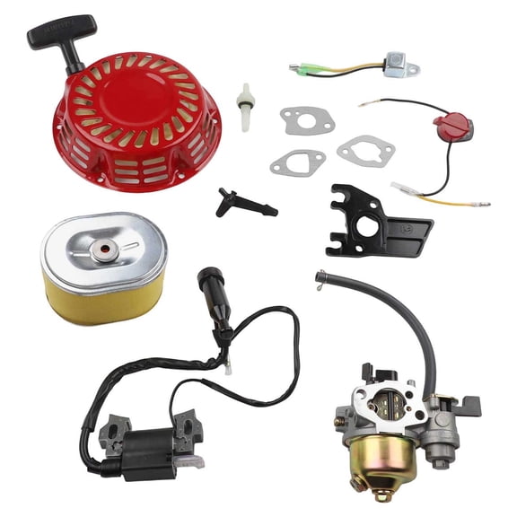 For GX160 Carburetor with Recoil Starter, Ignition Coil & Air Filter for Honda