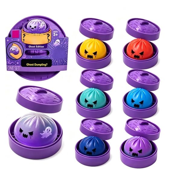 Halloween Ghost Dumpling Squishy Toys, Spooky Squeeze Dumpling with Box, Squeeze Balls Stress Relief Sensory for Adults Autumn Party Favors Random 1pc A