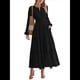 thumbnail image 2 of Vestido de Otoño Informal para Mujer, de Larga, Cuello en V, Cintura Elástica, Ligero, para Invitadas de Boda, con Bolsillos Negro XL, 2 of 10