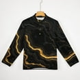 thumbnail image 5 of Black And Gold Marble Texture Men's Stand Collar Sweater Long Sleeve Clothing Loose Fit Sports Sweater, 5 of 8