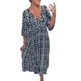thumbnail image 1 of WTXUE Robes d'Été pour Femmes 2024, Robe Décontractée Longue à Col en V Ample et Polyvalente pour le Printemps et l'Été pour Femmes, Robe de Plage, Robe Fleurie pour Femmes, Robe Bleue Femme (Blue2 m), 1 of 4