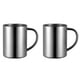 thumbnail image 1 of Tazas de café para acampar, taza irrompible de acero inoxidable de doble pared con asa, juego de 2, 1 of 5