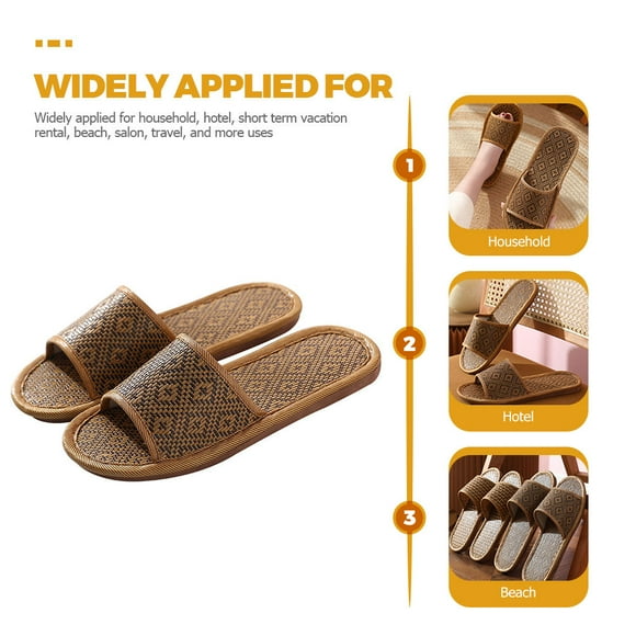Minkissy 1 Pair House Guest Slippers Coffee TPR Breathable Wear-resistant Women Indoor Use