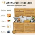 thumbnail image 5 of Costway 48 Gallon Acacia Wooden Patio Storage Deck Box Outdoor Storage Box with Wheels, 5 of 11