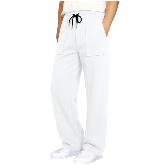 BLVB Boys Sweatpants Straight Leg Athletic Open Bottom Pants High Waisted Drawstring Lounge Joggers with Pockets