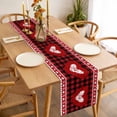 thumbnail image 3 of Valentine's Day Table Runner 60 Inches Long Farmhouse Dress Scarves, Red Love Heart Roses Romantic Modern Art Dining Tablerunner for Coffee Table/Kitchen Island/Party Décor, 13" x 60", 3 of 8