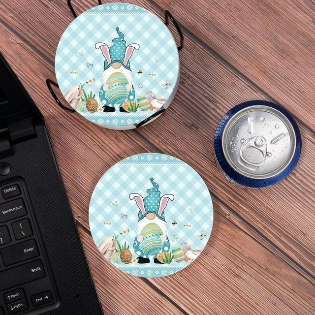 asddcavvf Easter Series Insulated Absorbent Holiday Printed Ceramic Keep Your Desktop Dry(8) Small Mats for Tables