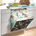 thumbnail image 2 of Yayeee Magnetic Dishwasher Cover for The Front Decoration Home Kitchen Machine Sticker Protector, Black Flowers, 2 of 6