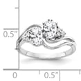 thumbnail image 2 of Primal Gold 14 Karat White Gold 6x4mm Oval Cubic Zirconia and VS Diamond Ring, 2 of 4