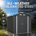 thumbnail image 5 of Seizeen 10x4 FT Metal Storage Shed, All-Weather Outdoor Utility Shed with Air Vent, Lockable Hinged Doors, Sloped Roof, Galvanized Steel Walk-in Garden Tool Shed for Bike, Lawn Mower, Patio Backyard, 5 of 8