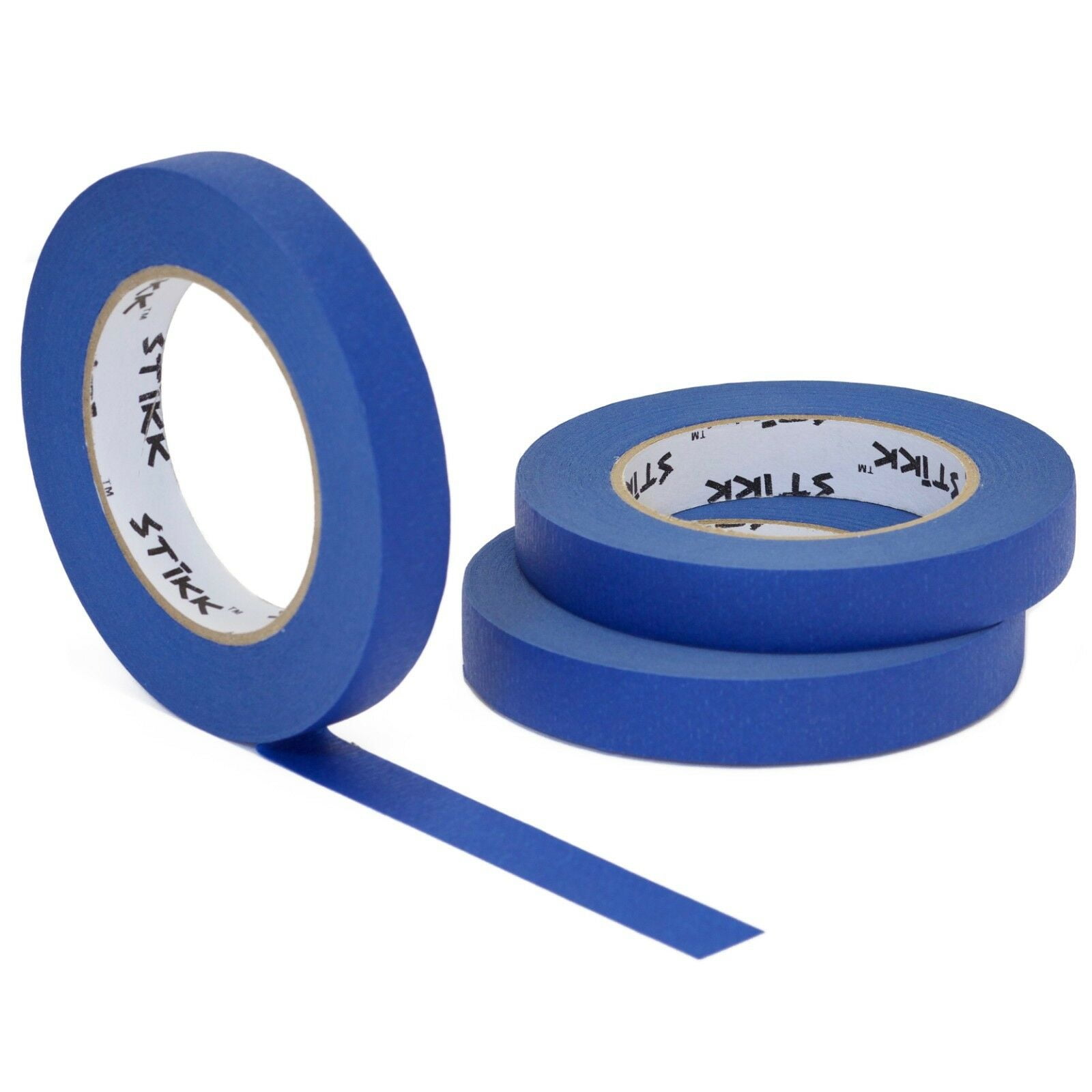 3 Roll Pack 3/4'(.75) x 60 Yard (18mm x 55m) STIKK Blue Painters Masking Tape