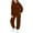 Brown, variant on lnmuld Two Piece Outfits Girls Winter Tracksuit Set Cozy Pullover Hoodie and Jogger Pants Cute Printed Casual Outfit for Kids Solid Color Size:12-13 Years