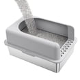 thumbnail image 5 of Arenero para gato grande 20 L XXL inoxidable caja de arena bordes altos abierto superior no pegajosa fácil limpiar con palas grandes felinos multigato, 5 of 5