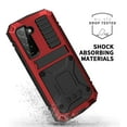 thumbnail image 5 of Dteck Galaxy S22 Rugged case,Metal Bumper Built-in Screen Protector Stand,Full Protect Dustproof and Drop-Proof,Heavy Duty Rugged Military Cover for Samsung S22 6.1", Red, 5 of 8