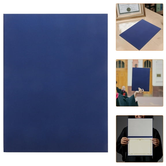 QIFULL High School Diploma Certificate Holder Blue Hard Paper Easy to Insert and Remove Certificates 1Pack