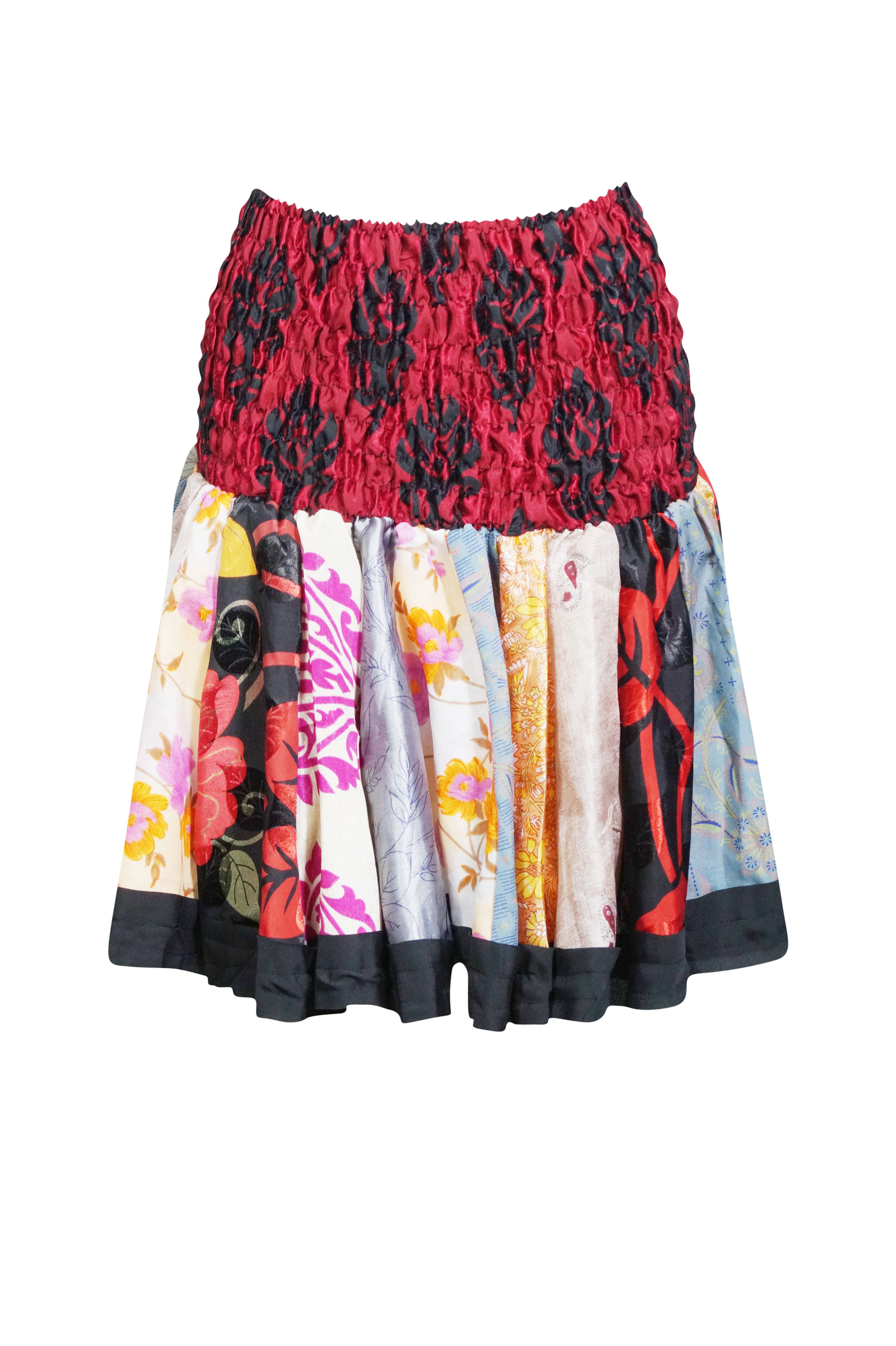 Mogul Interior - Mogul Womens Colorful Silk Printed Mini Flirty Skirts ...