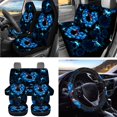 thumbnail image 3 of Jeiento Blue Hummingbird Car Seat Cover Seat Protector 15 PCS, with Steering Wheel Cover Seat Belt Pad Garbage Bag Air Vent Bag Rearview Mirror Cover Coasters Love Heart Key Chain Universal Fit, 3 of 7