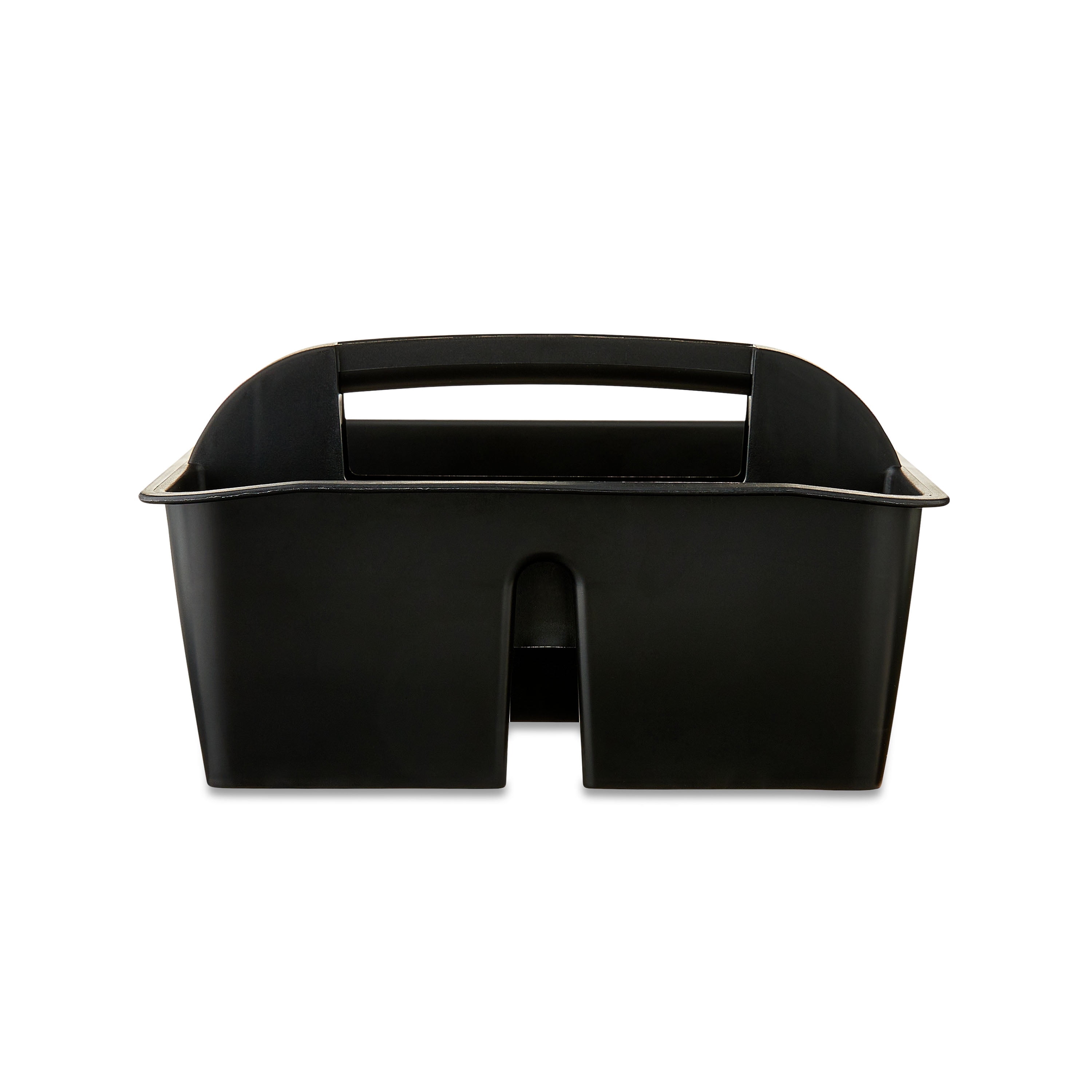 Storex Small Plastic Caddy, Rectangular Desktop Craft and Hobby Organizer, 8.75’’ x 7.67’’ x 4.44’’, Black, STOREX SMALL CADDY BLK