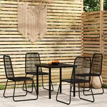 vidaXL 5 Piece Patio Dining Set Black, 3099090