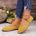 thumbnail image 7 of Mary Jane Sneakers for Women, Flats for Women Wide Feet, Versatile Women's Casual Slip On Toggle Back Design Lightweight Round Toe Everyday Summer Shoes Two Way Wear Easy, Yellow 7.5, 7 of 7