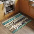 thumbnail image 2 of 2x3 Ft Entryway Area Rug, Coastal Starfish Kitchen Rug Runner Washable Floor Mat, Farmhouse Nautical Conch Seashell Wood Non Slip Indoor Door Mat Throw Carpet for Bathroom Living Room Bedroom, 2 of 8