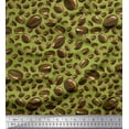 thumbnail image 1 of Soimoi Green Rayon Fabric Coffee Beans Food Print Sewing Fabric Yard 42 Inch Wide, 1 of 5
