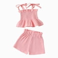 thumbnail image 3 of Toddler Baby Girl Outfits Solid Summer Clothes Sleeveless Camisole Linen Pants Set Baby Summer Outfits Kaprioy Toddler Girl Clothes 18 24 Months 2T 3T 4T, 3 of 6