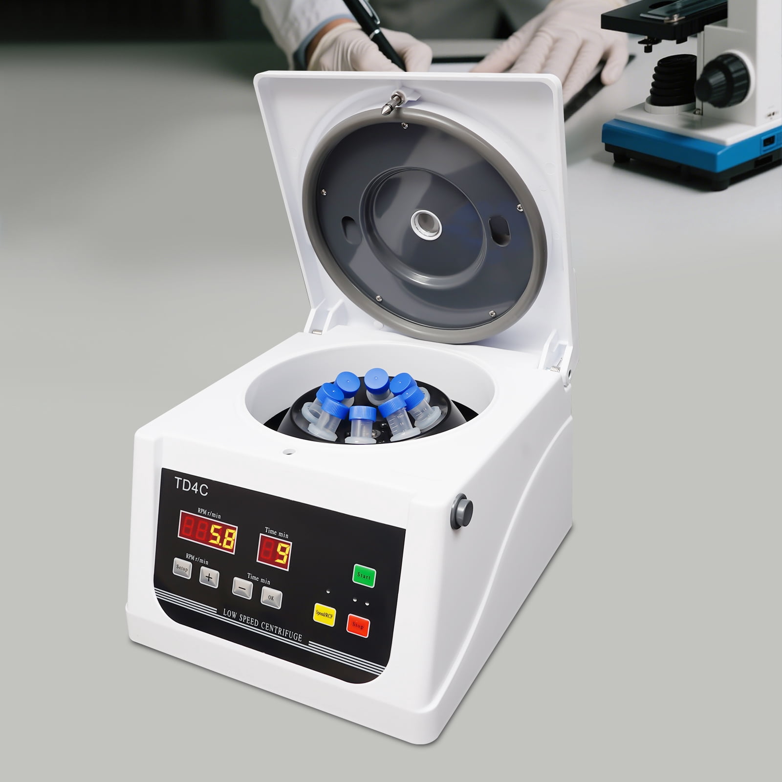 1 * Desktop Electric Lab Laboratory Centrifuge MachineM 32*27*21.5cm/ 12.6*10.63*8.46 in, Centrifugal Force: 2200XG