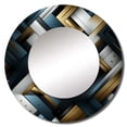 thumbnail image 2 of Designart "Dimensional Black And Gold Marble Mosaic" Geometric Black Large Round Mirror - Round Bedroom Mirror Wall Decor - Modern Round Printed Mirror - 36" x 36", 2 of 6