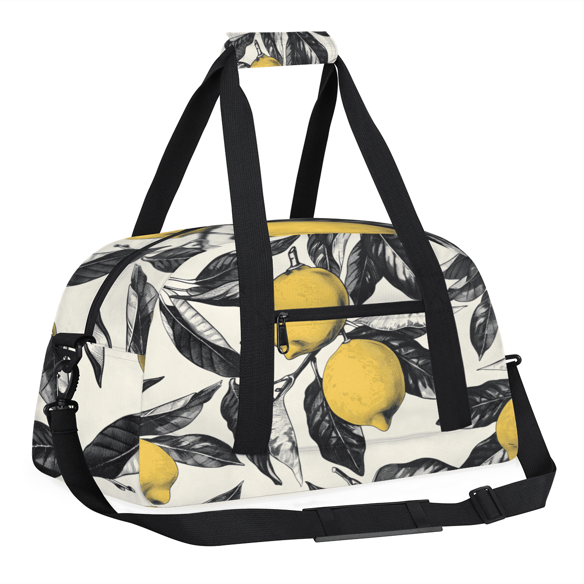 Herdesigns Lemon Sports Duffle Bag for Women & Men, Gym Bag Dance Bag Overnight Bag Carry On Weekender Travel Bag