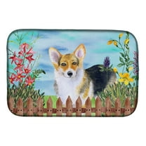 Caroline's Treasures Pembroke Corgi Spring Dish Drying Mat