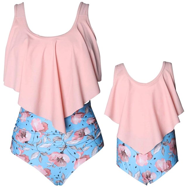 Girls Swimsuit Two Pieces Bikini Set Ruffle Falbala Swimwear Bathing Suits
