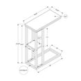 thumbnail image 4 of Monarch C-shaped Accent Table in Metal White Marble Look, 4 of 12