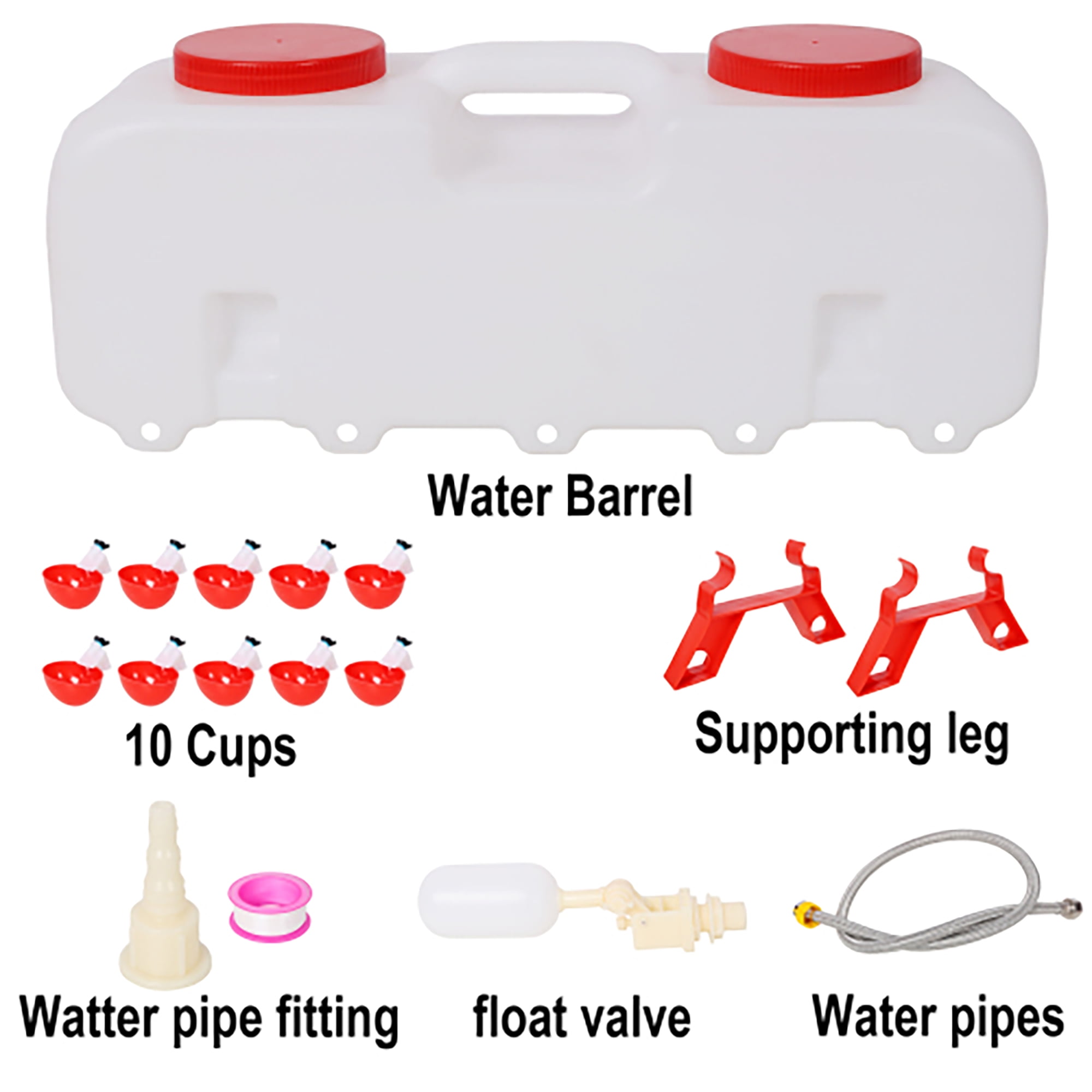 Automatic Chicken Waterer with 10 Drinking Cup, Chicken Water Feeder for Chickens Ducks and Geese Poultry