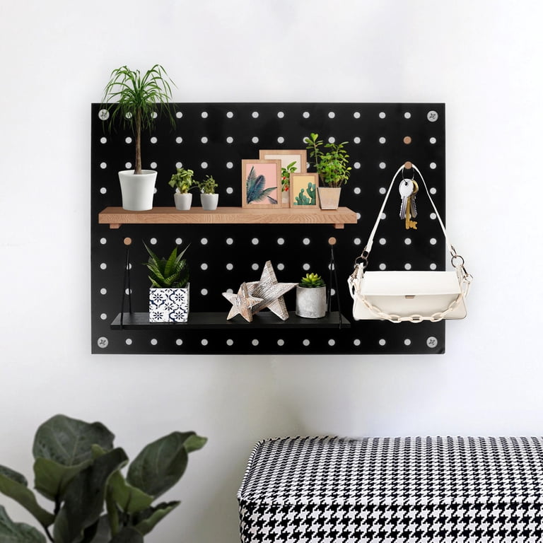6-Piece Black Pegboard Wall Organizer Set With Hooks & Bins - Garage, Workshop & Craft Room Storage