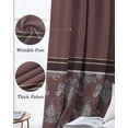 thumbnail image 6 of Boho Red Brown Flower Blackout Curtains 45 Inches Long, Kitchen Black Out Window Treatments, Abstract Bohemia Pesley Floral Thermal Insulated Lined Drapes for Small Window with Grommet 42"x45", 6 of 8