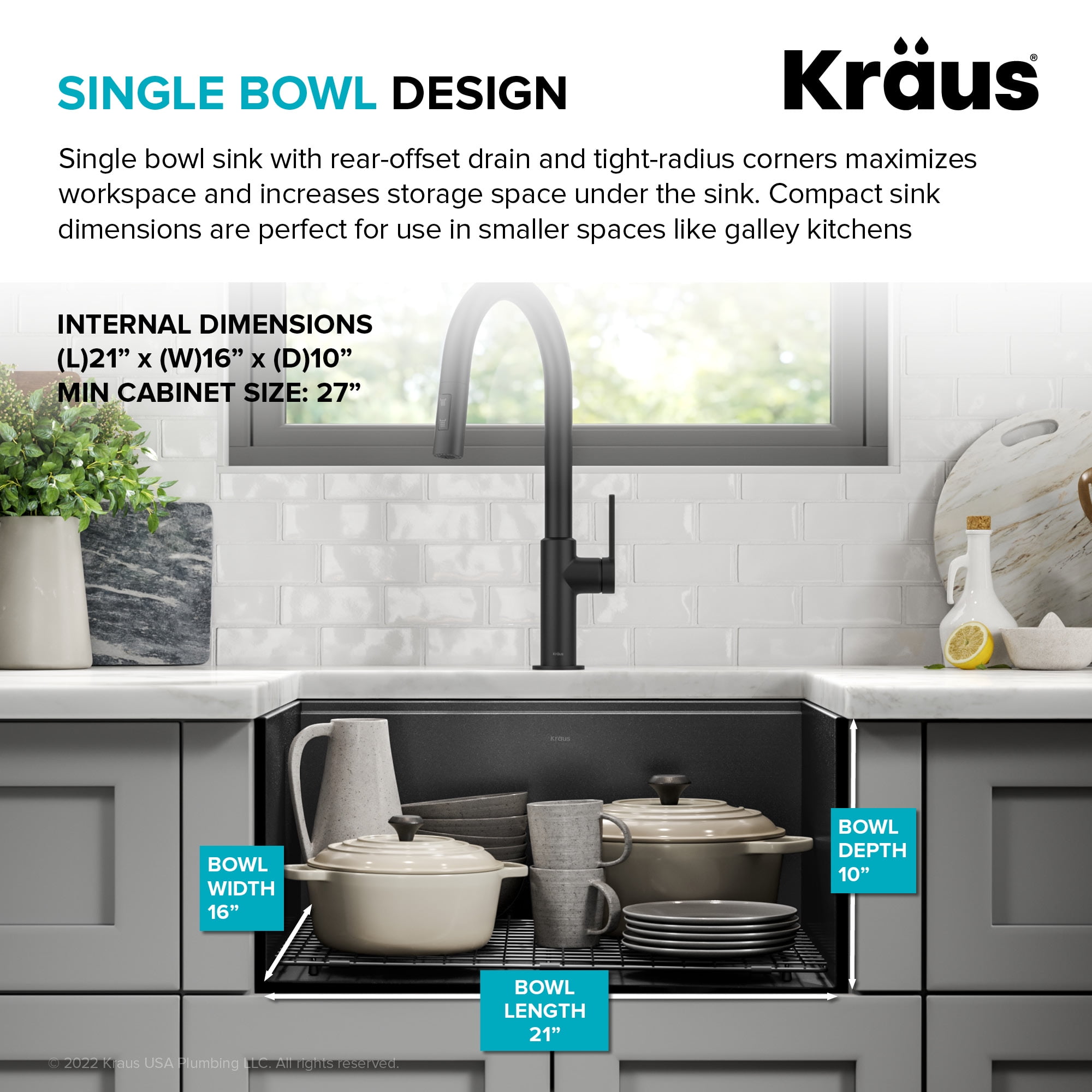 KRAUS Kore 23 Undermount Workstation 16 Gauge Black Stainless Steel Single Bowl Kitchen Sink in PVD Gunmetal Finish with Accessories