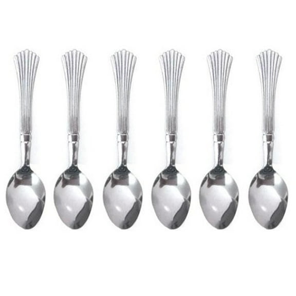6 Pc Dinner Spoons Stainless Steel Flatware Set Silverware Cutlery Soup Utensil